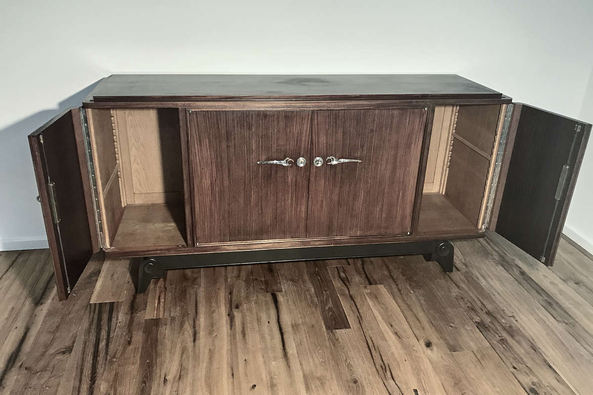 Art Deco Palisander Sideboard aus Frankreich um 1925 mit tollem Fuss