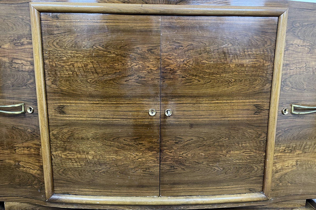 Art Deco Sideboard aus Frankreich mit einzigartigem, geriegelten Palisanderfurnier