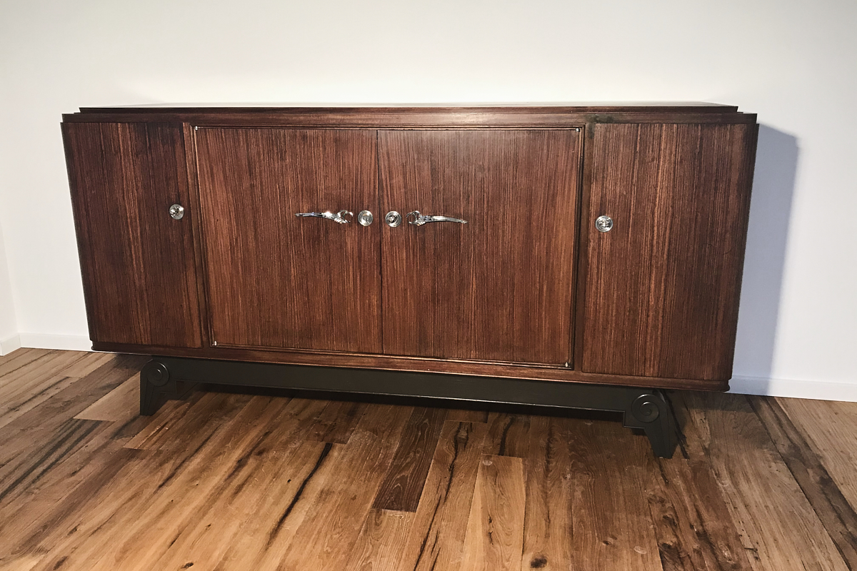 Art Deco Palisander Sideboard aus Frankreich um 1925 mit tollem Fuss