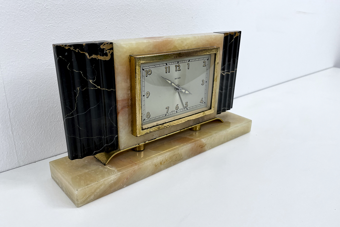 Art Deco Uhr in Marmor aus Paris "Bayard - Henri Rupp"
