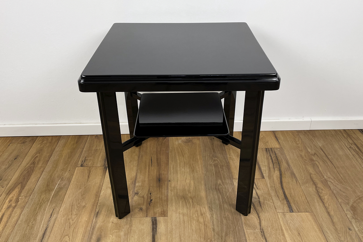 Art Déco Beistelltisch um 1940 aus Deutschland in Schwarz Hochlganz 