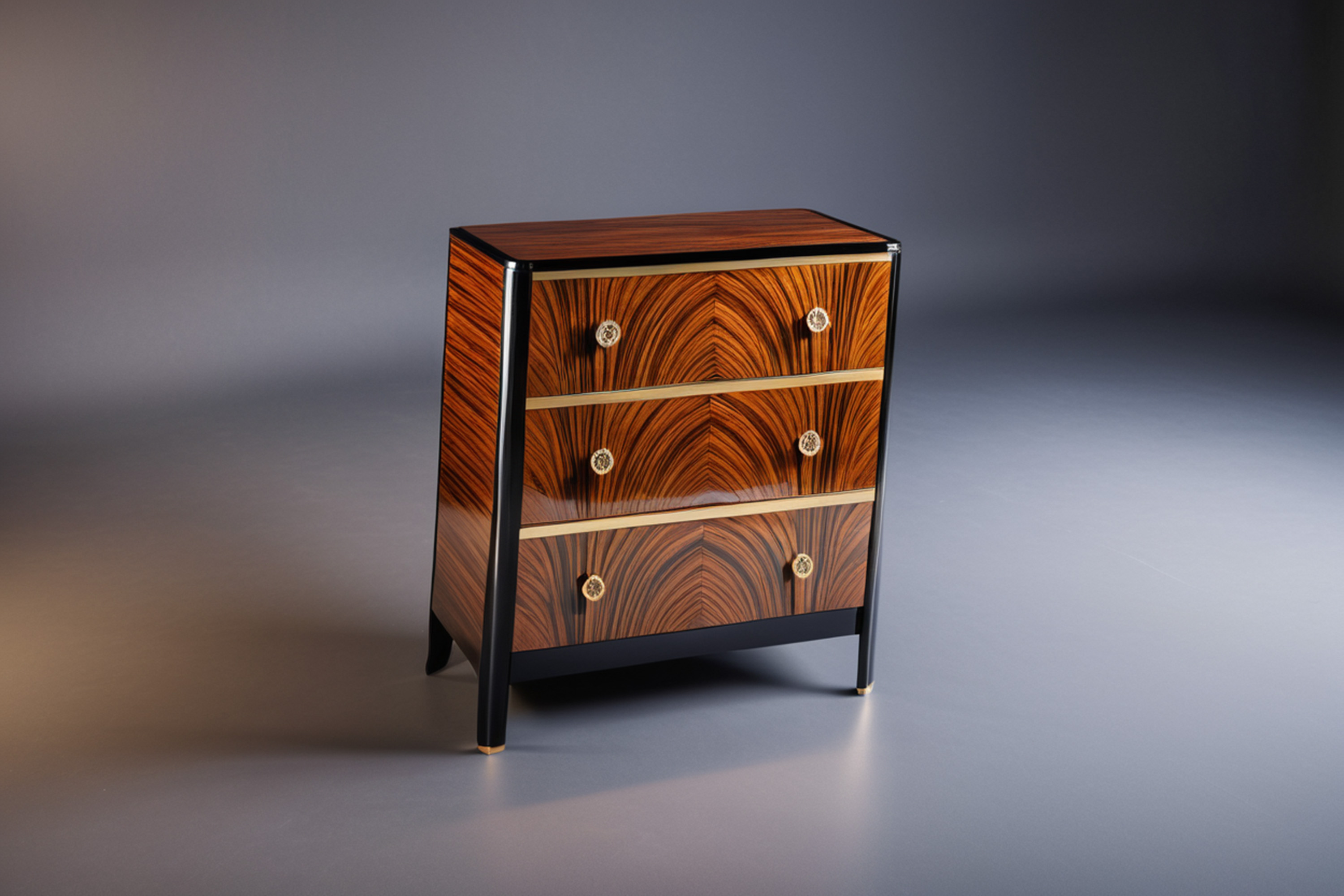 Art Deco Kommode mit schönem Makassar Furnier