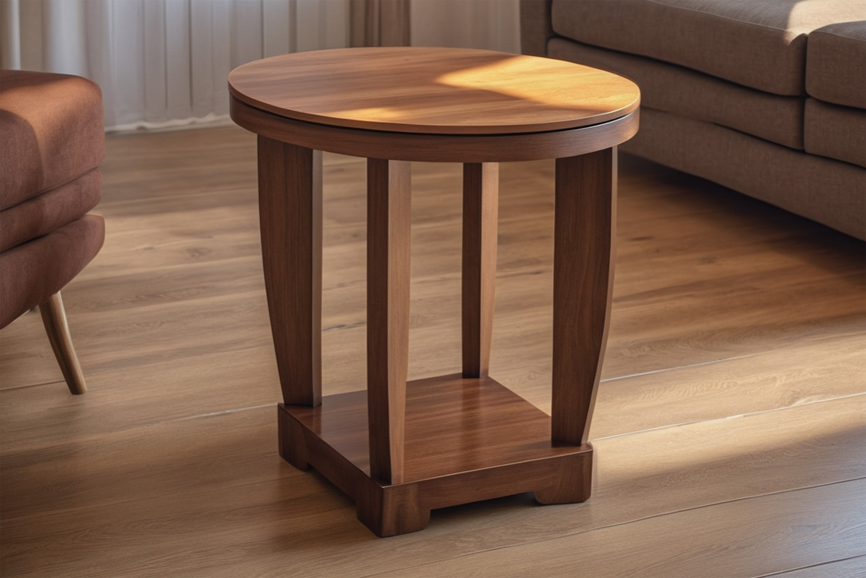 Art Deco Beistelltisch mit Nussbaum 