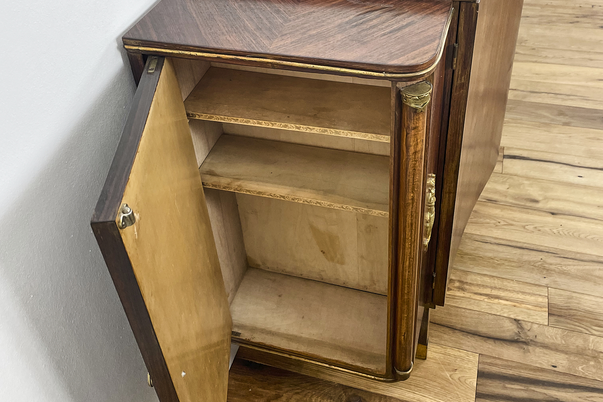 Art Deco Sideboard XXL aus Paris mit geschwungenen Fronten in Palisander um 1920