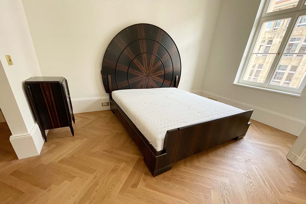 Art Deco Bett "Lit Soleil" Inspiriert von Ruhlmann Émile-jacques