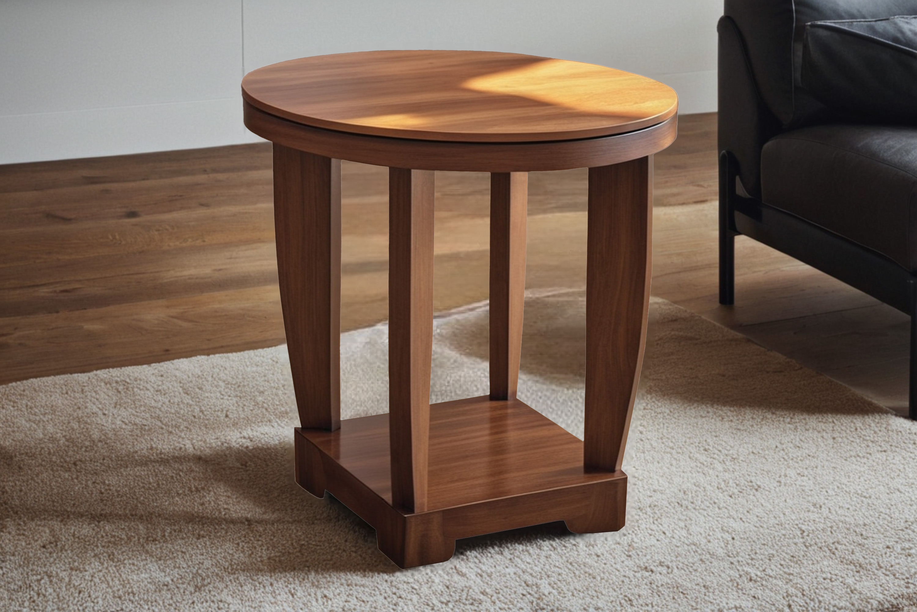 Art Deco Beistelltisch mit Nussbaum 