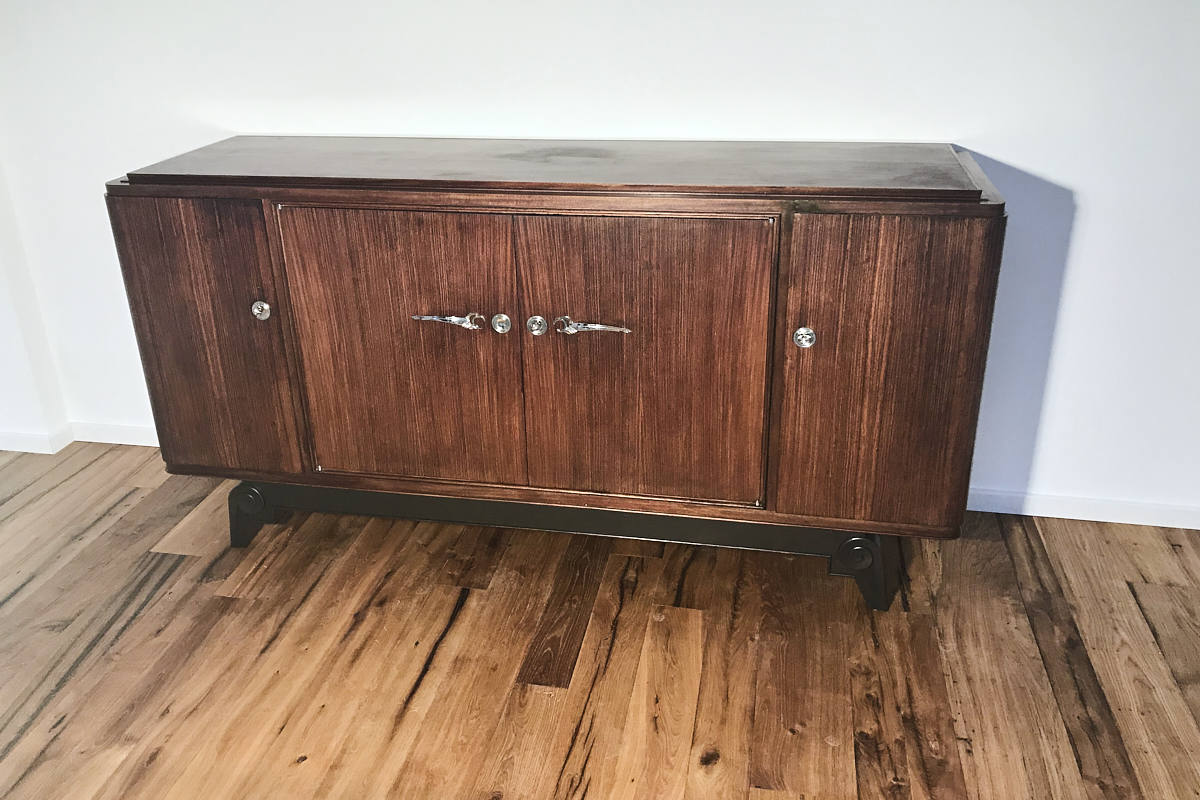 Art Deco Palisander Sideboard aus Frankreich um 1925 mit tollem Fuss