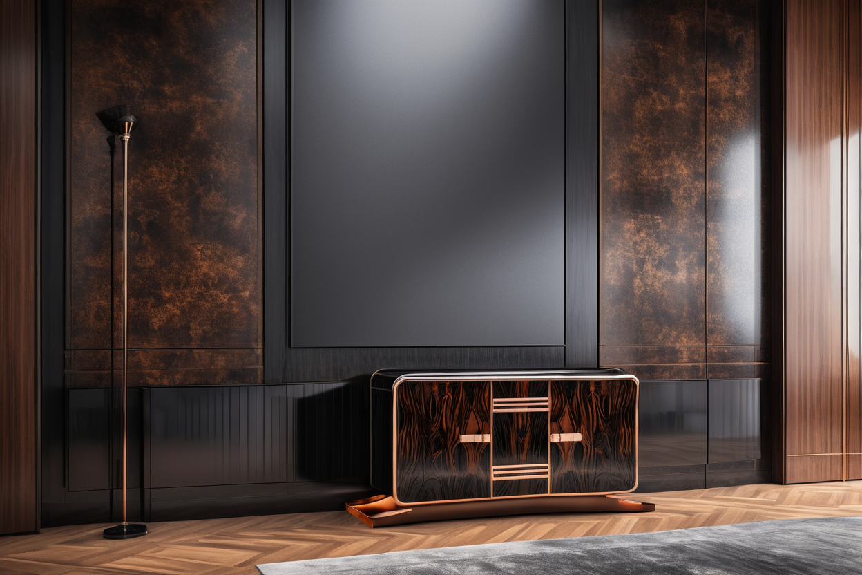 Art Deco Sideboard mit edlen Santos Palisander
