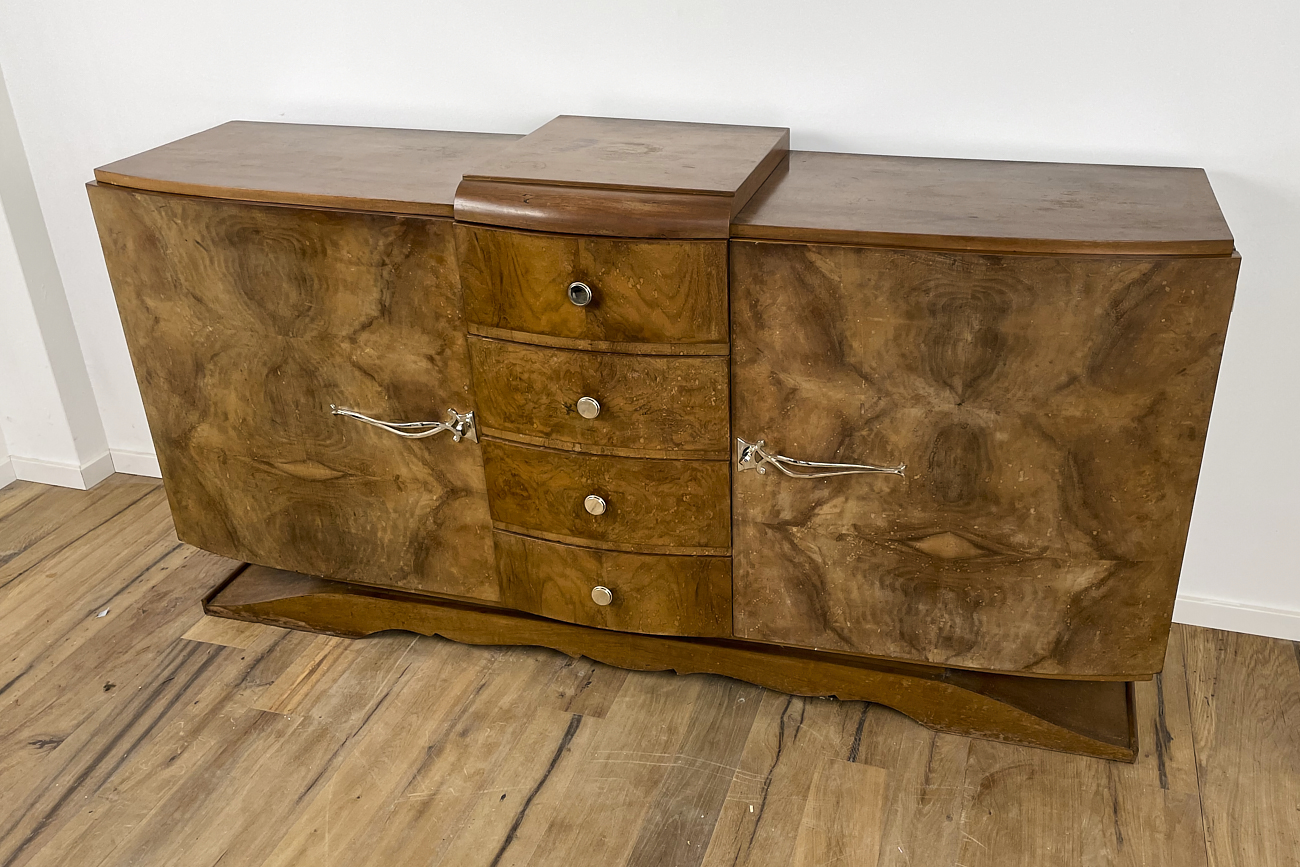 Art Deco Sideboard mit wunderbarem Nussbaumfurnier - Frankreich um 1925