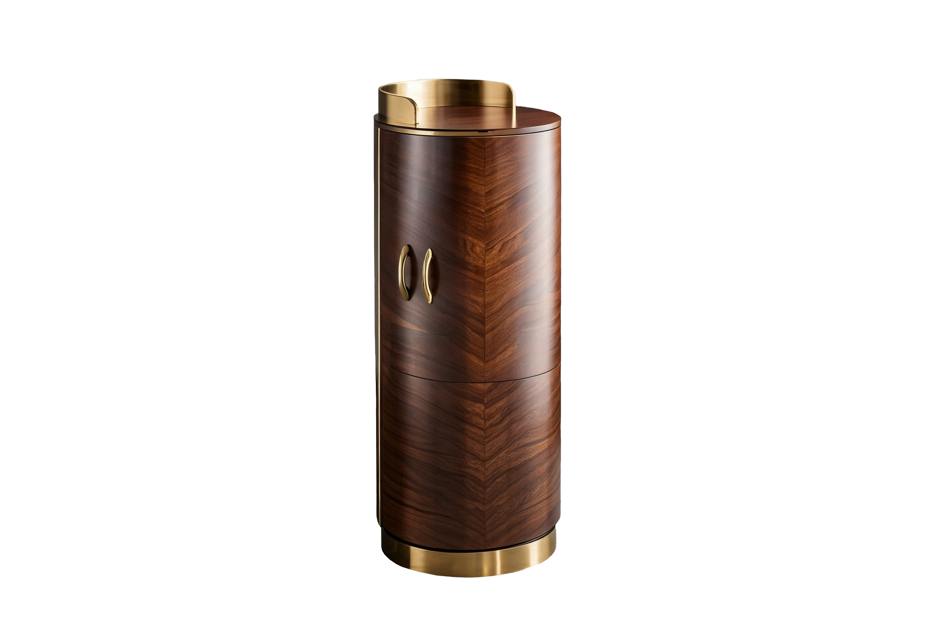 Exquisiter Art-Déco-Barschrank aus Walnussholz