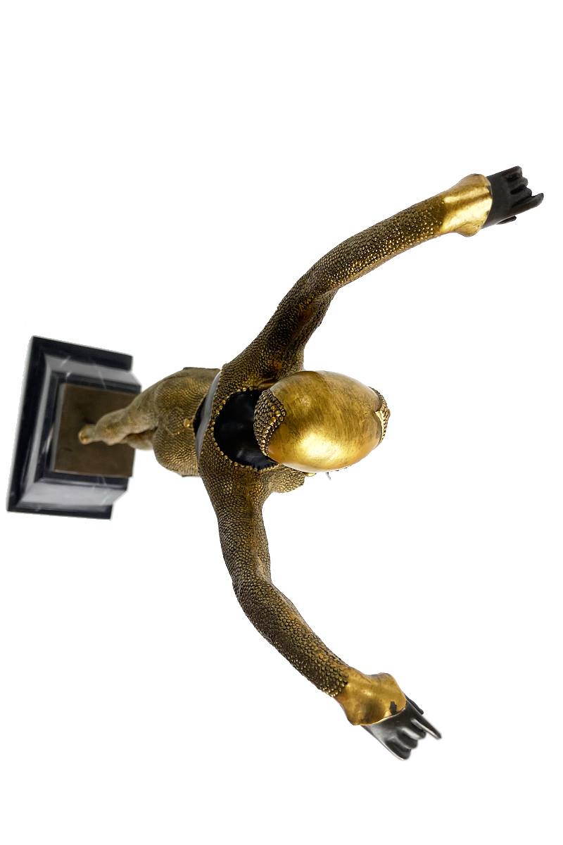 Goldene Bronze Skulptur, Dancer "Dourga" by D.H. Chiparus