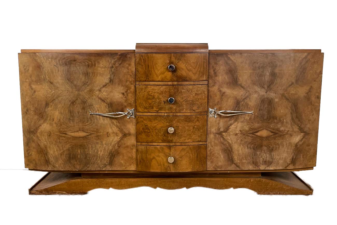 Art Deco Sideboard mit wunderbarem Nussbaumfurnier - Frankreich um 1925