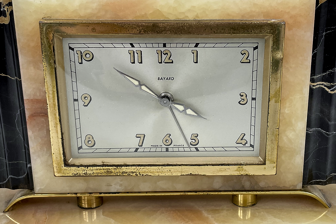Art Deco Uhr in Marmor aus Paris "Bayard - Henri Rupp"