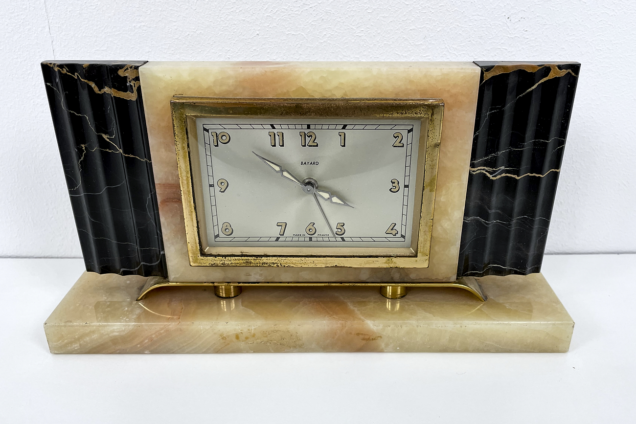 Art Deco Uhr in Marmor aus Paris "Bayard - Henri Rupp"
