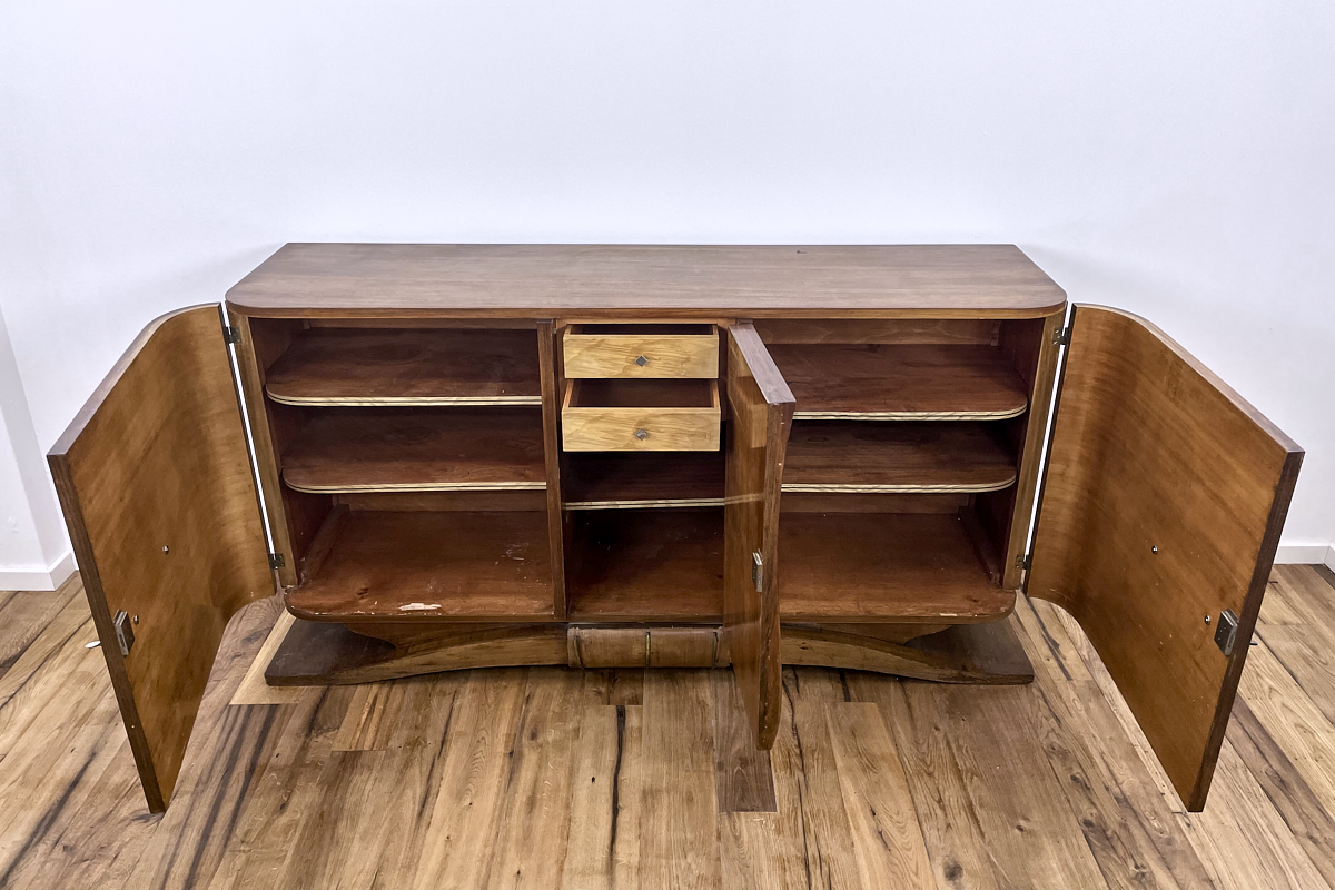 Art Deco Sideboard aus Palisander mit Messingapplikationen Paris um 1920