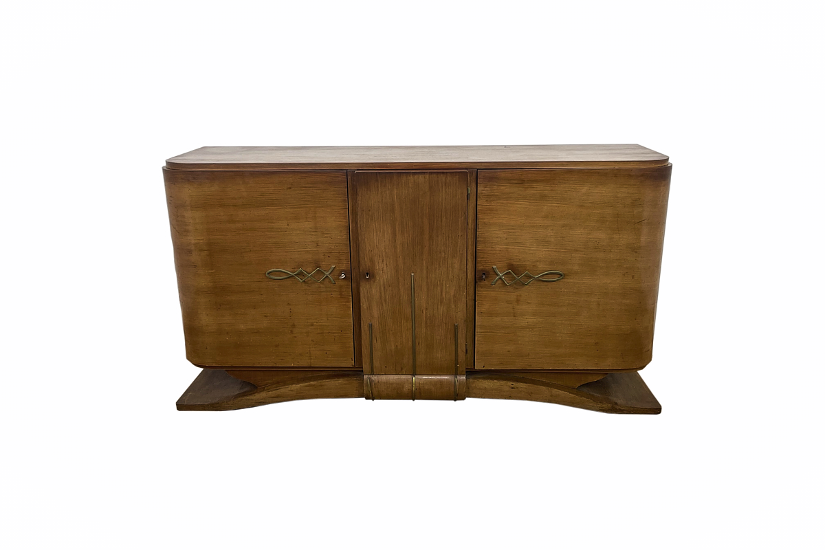 Art Deco Sideboard aus Palisander mit Messingapplikationen Paris um 1920