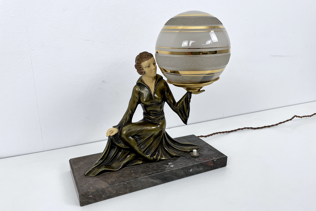 Art Déco Lampe aus Frankreich