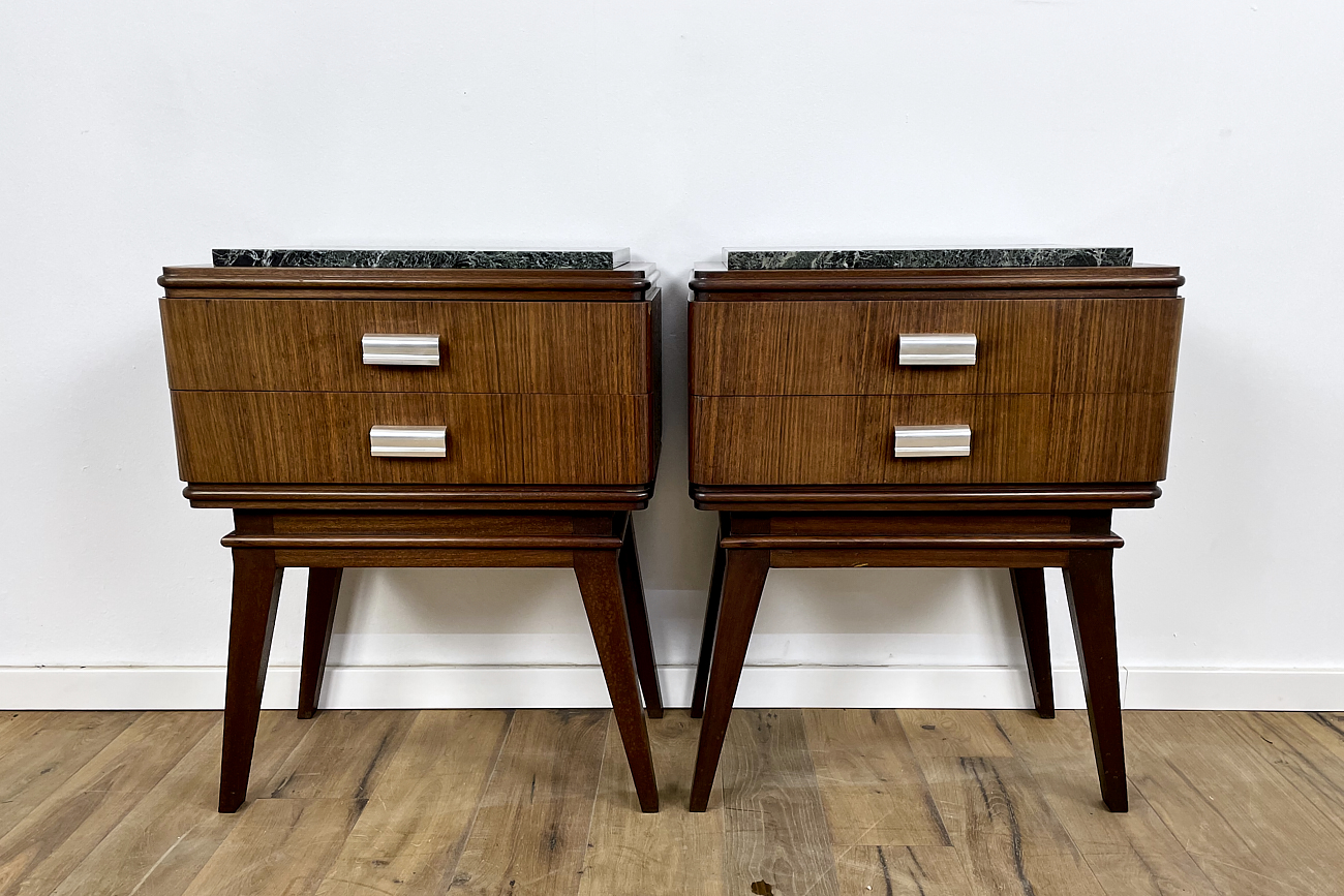 Paar Midcentury Nachttische aus Teak und Mahagoni, dänisches Design