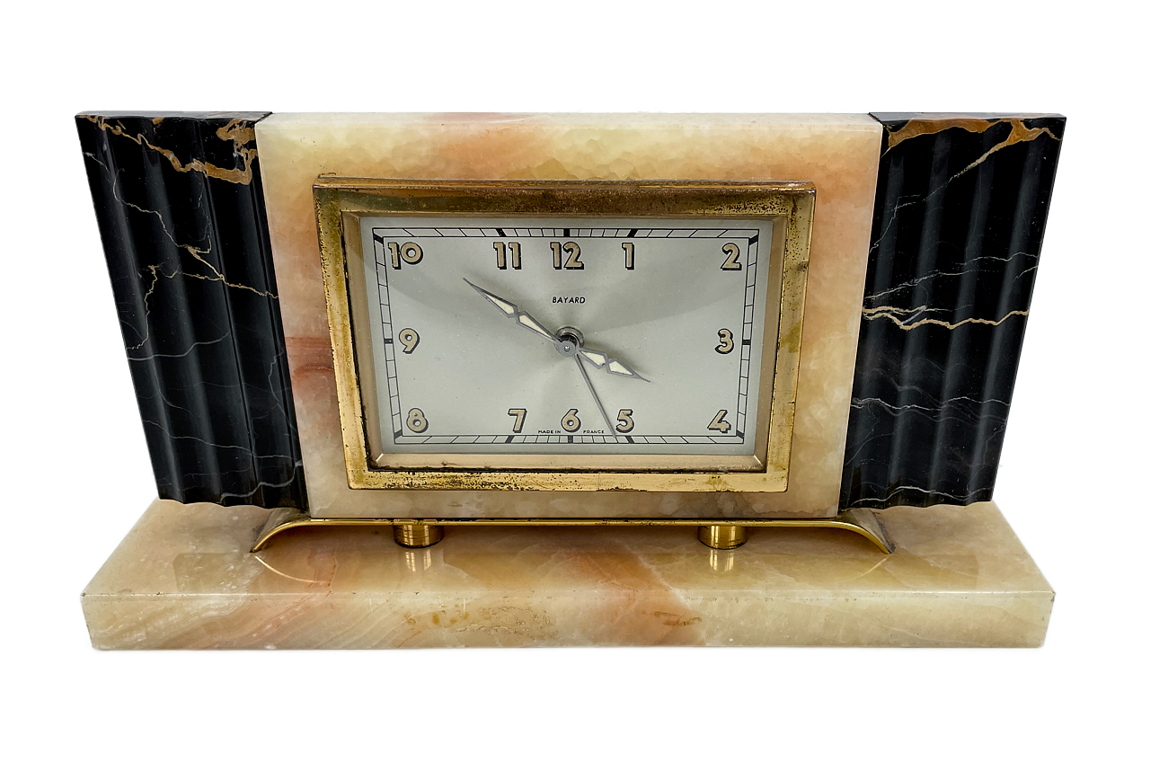 Art Deco Uhr in Marmor aus Paris "Bayard - Henri Rupp"