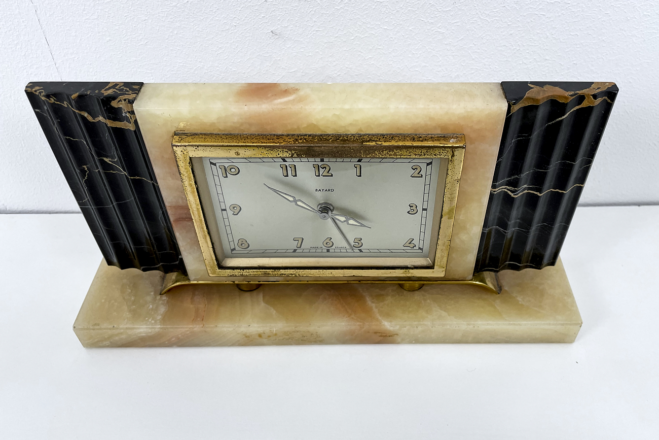 Art Deco Uhr in Marmor aus Paris "Bayard - Henri Rupp"