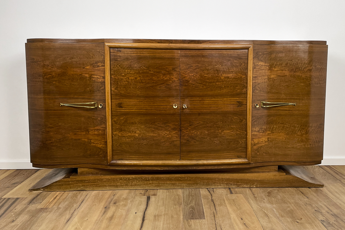 Art Deco Sideboard aus Frankreich mit einzigartigem, geriegelten Palisanderfurnier