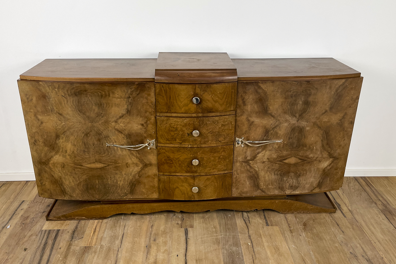 Art Deco Sideboard mit wunderbarem Nussbaumfurnier - Frankreich um 1925