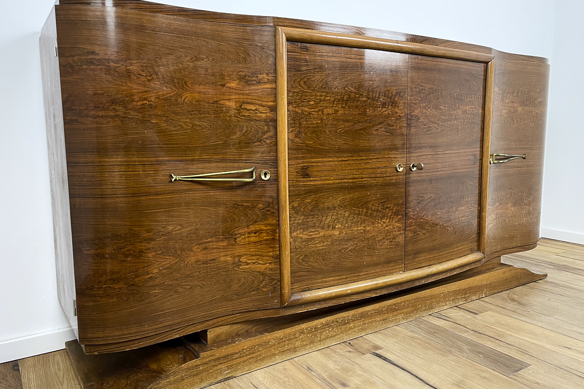 Art Deco Sideboard aus Frankreich mit einzigartigem, geriegelten Palisanderfurnier