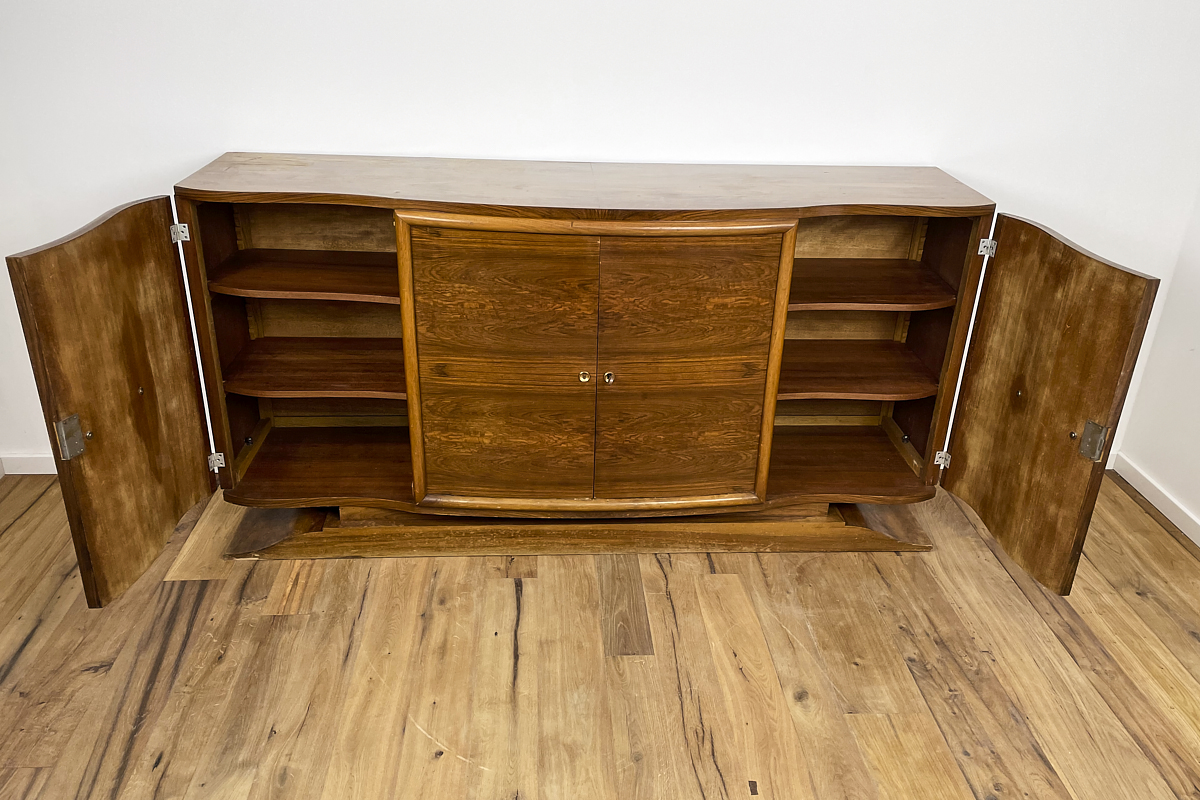 Art Deco Sideboard aus Frankreich mit einzigartigem, geriegelten Palisanderfurnier