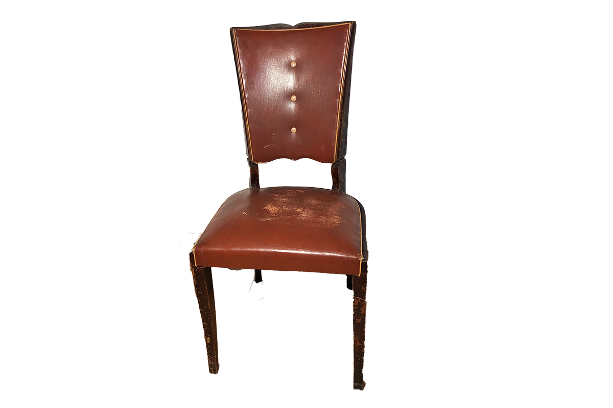 Art Deco Stühle mit rotem Leder aus Frankreich um 1930