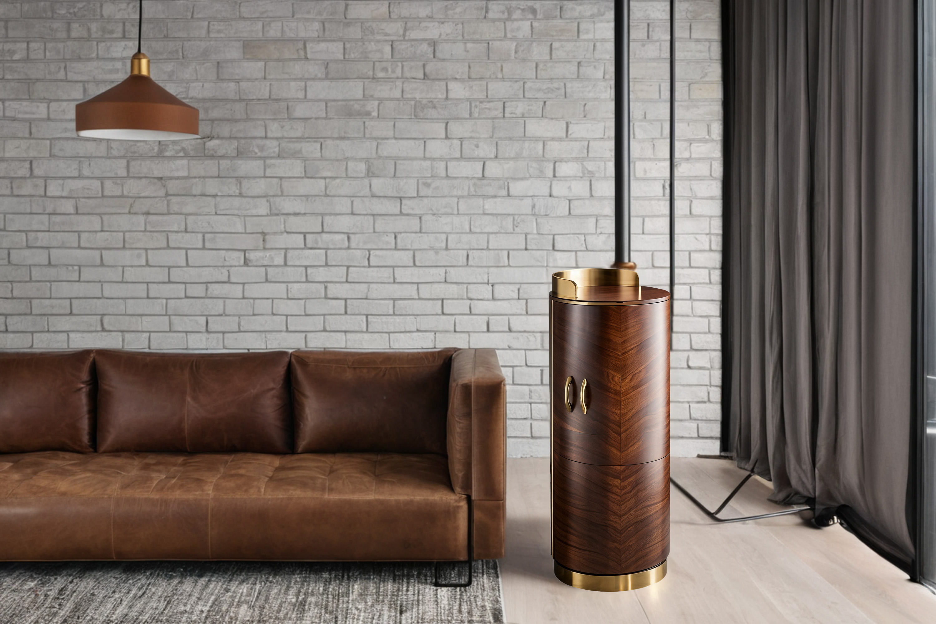 Exquisiter Art-Déco-Barschrank aus Walnussholz