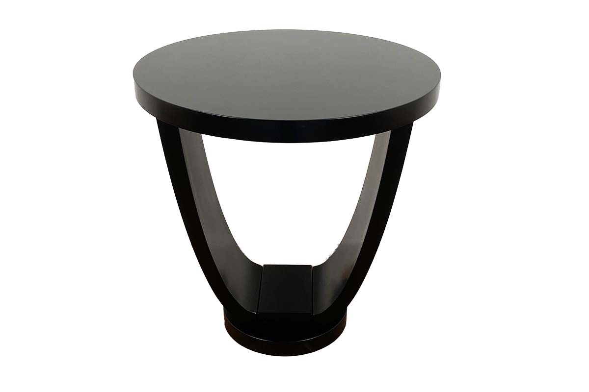 Beistelltisch im Art Deco Stil schwarz matt lackiert