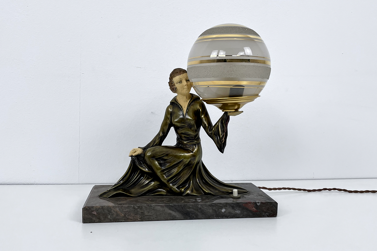 Art Déco Lampe aus Frankreich