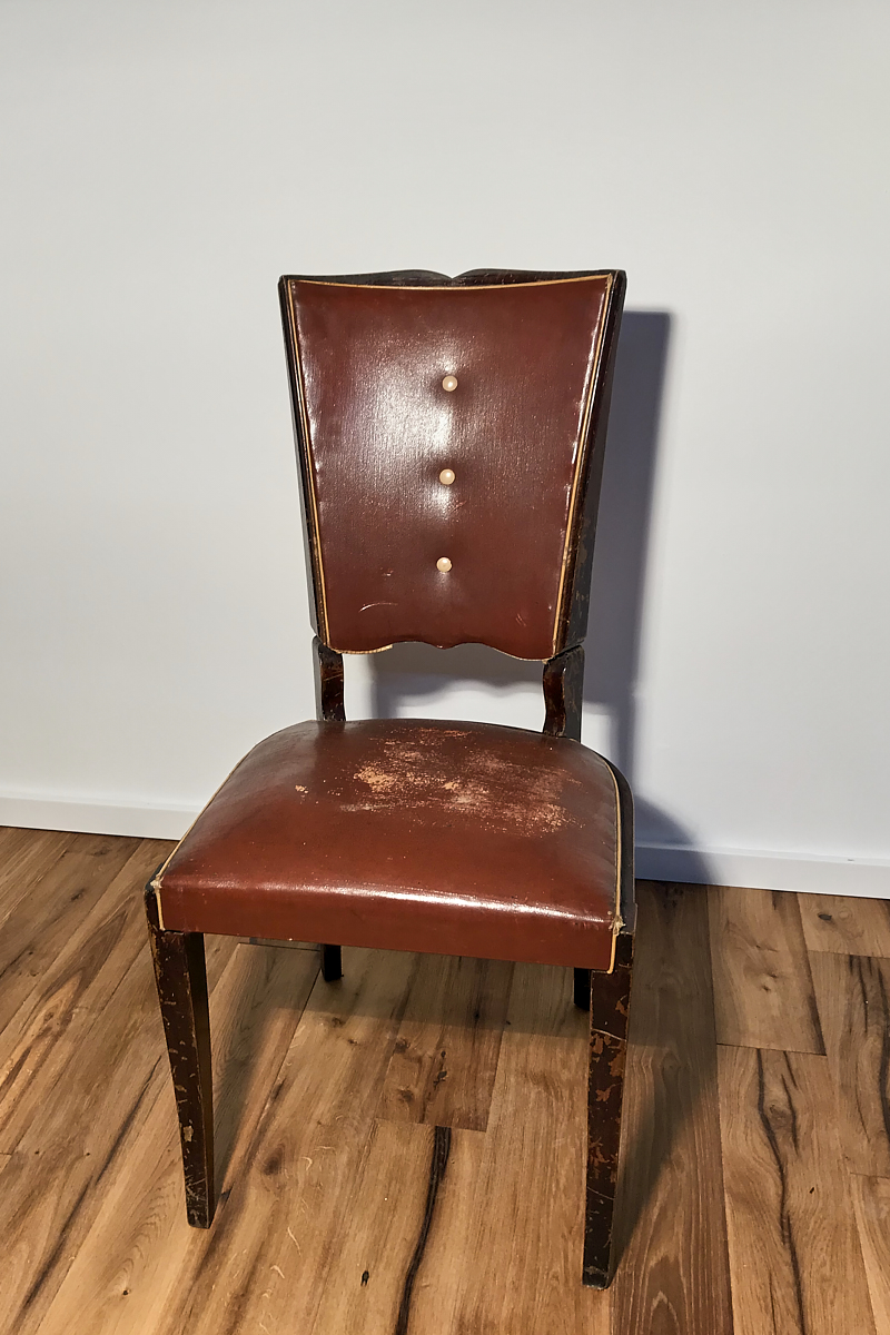 Art Deco Stühle mit rotem Leder aus Frankreich um 1930