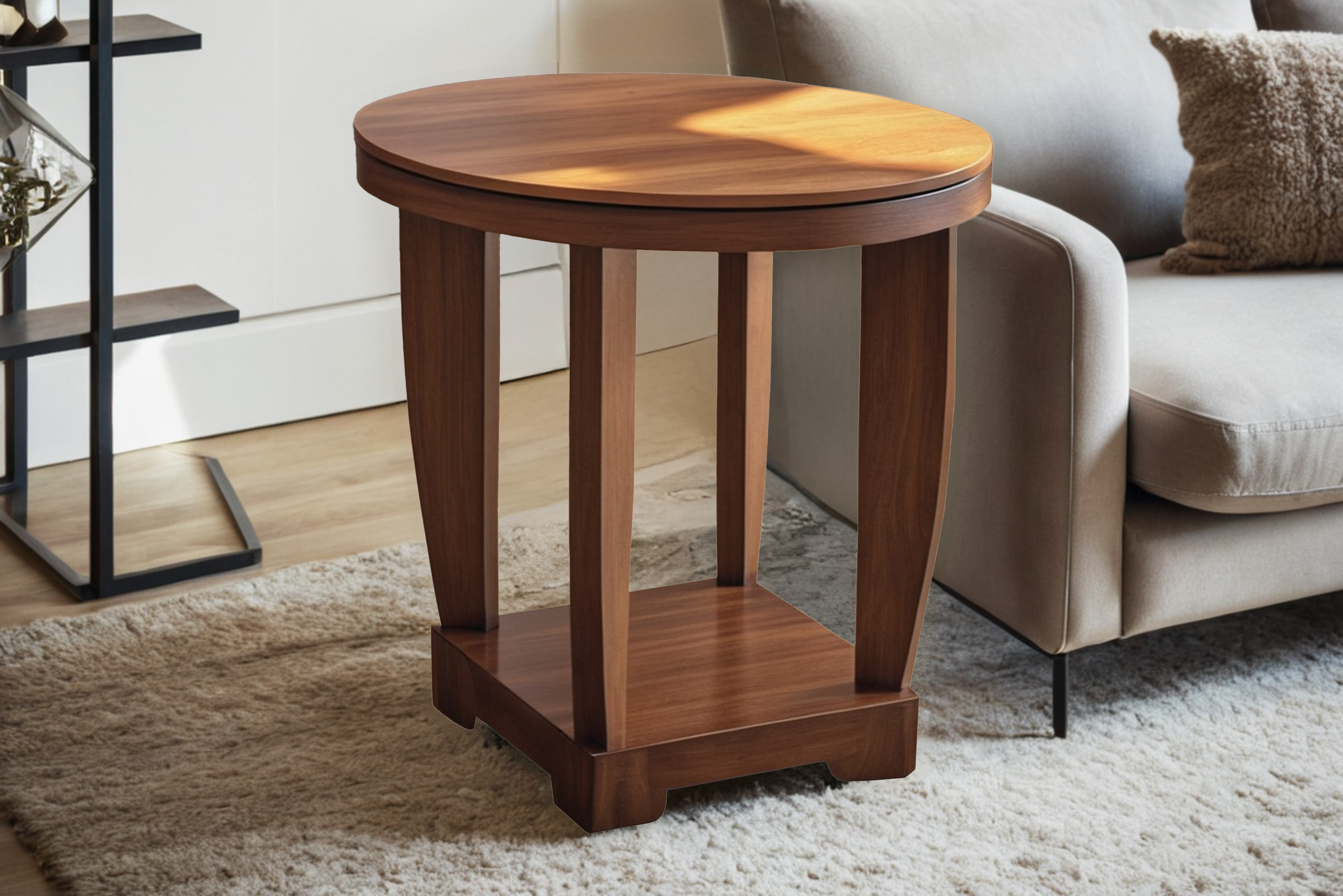 Art Deco Beistelltisch mit Nussbaum 